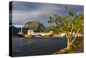 Sunset in the Pago Pago Harbour, Tutuila Island, American Samoa, South Pacific, Pacific-Michael Runkel-Stretched Canvas