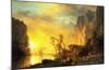 Sunset in the Rockies-Albert Bierstadt-Mounted Art Print