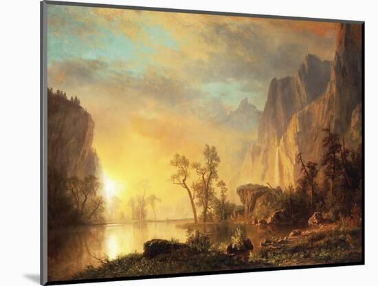 Sunset in the Rockies-Albert Bierstadt-Mounted Giclee Print