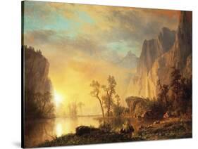 Sunset in the Rockies-Albert Bierstadt-Stretched Canvas