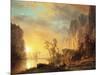 Sunset in the Rockies-Albert Bierstadt-Mounted Giclee Print