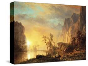 Sunset in the Rockies-Albert Bierstadt-Stretched Canvas
