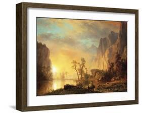 Sunset in the Rockies-Albert Bierstadt-Framed Giclee Print