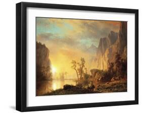 Sunset in the Rockies-Albert Bierstadt-Framed Giclee Print