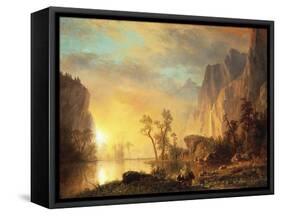 Sunset in the Rockies-Albert Bierstadt-Framed Stretched Canvas