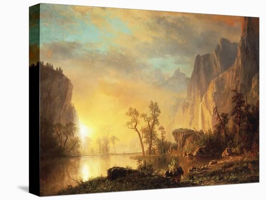 Sunset in the Rockies-Albert Bierstadt-Stretched Canvas