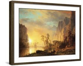 Sunset in the Rockies-Albert Bierstadt-Framed Giclee Print