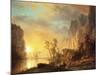 Sunset in the Rockies-Albert Bierstadt-Mounted Giclee Print