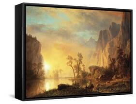 Sunset in the Rockies-Albert Bierstadt-Framed Stretched Canvas