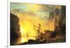 Sunset in the Rockies-Albert Bierstadt-Framed Art Print