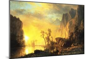 Sunset in the Rockies-Albert Bierstadt-Mounted Art Print