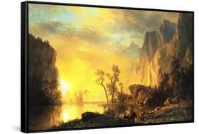 Sunset in the Rockies-Albert Bierstadt-Framed Stretched Canvas