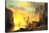 Sunset in the Rockies-Albert Bierstadt-Stretched Canvas