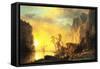 Sunset in the Rockies-Albert Bierstadt-Framed Stretched Canvas