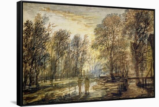 Sunset in the Wood-Aert van der Neer-Framed Stretched Canvas