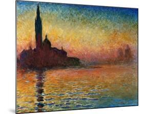 Sunset In Venice-Claude Monet-Mounted Art Print