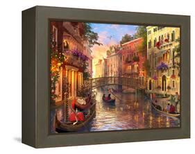 Sunset in Venice-Dominic Davison-Framed Stretched Canvas