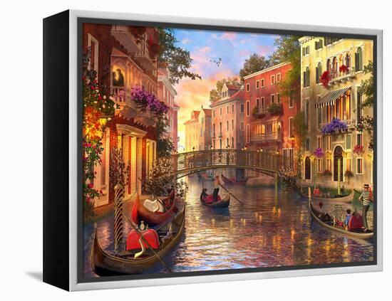 Sunset in Venice-Dominic Davison-Framed Stretched Canvas