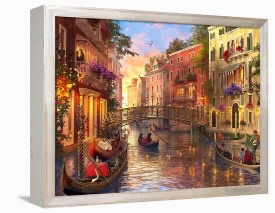 Sunset in Venice-Dominic Davison-Framed Stretched Canvas