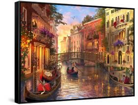 Sunset in Venice-Dominic Davison-Framed Stretched Canvas