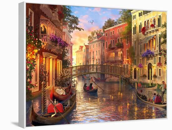 Sunset in Venice-Dominic Davison-Framed Stretched Canvas