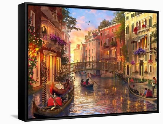 Sunset in Venice-Dominic Davison-Framed Stretched Canvas