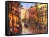 Sunset in Venice-Dominic Davison-Framed Stretched Canvas