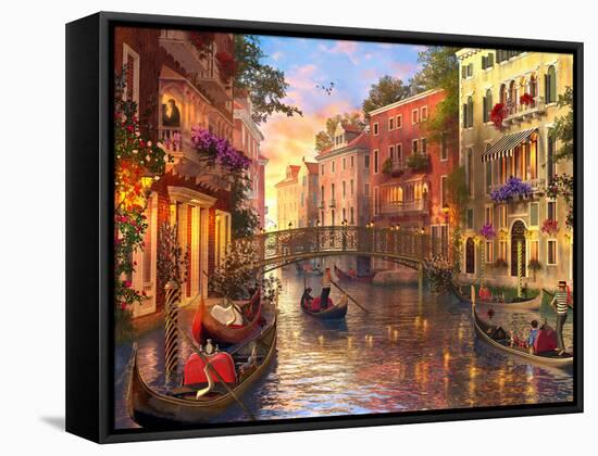 Sunset in Venice-Dominic Davison-Framed Stretched Canvas