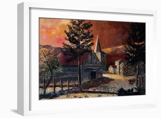 Sunset in Vresse Belgium-Pol Ledent-Framed Art Print