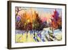 Sunset In Winter Wood-balaikin2009-Framed Art Print