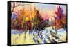 Sunset In Winter Wood-balaikin2009-Framed Stretched Canvas