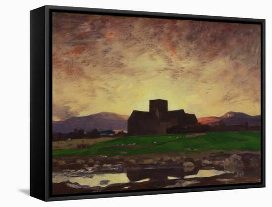 Sunset, Iona (Oil on Canvas)-David Young Cameron-Framed Stretched Canvas