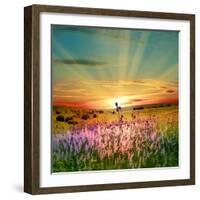 Sunset Is In The Field-nadiya_sergey-Framed Art Print
