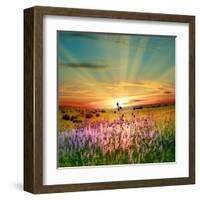 Sunset Is In The Field-nadiya_sergey-Framed Art Print