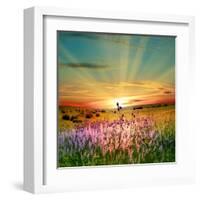 Sunset Is In The Field-nadiya_sergey-Framed Art Print