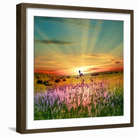 Sunset Is In The Field-nadiya_sergey-Framed Premium Giclee Print