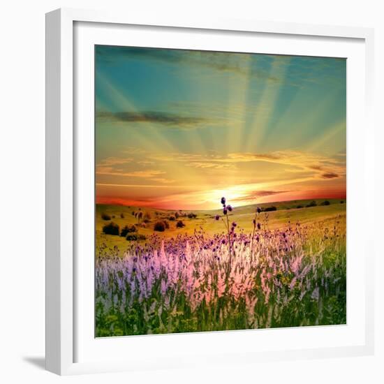 Sunset Is In The Field-nadiya_sergey-Framed Premium Giclee Print