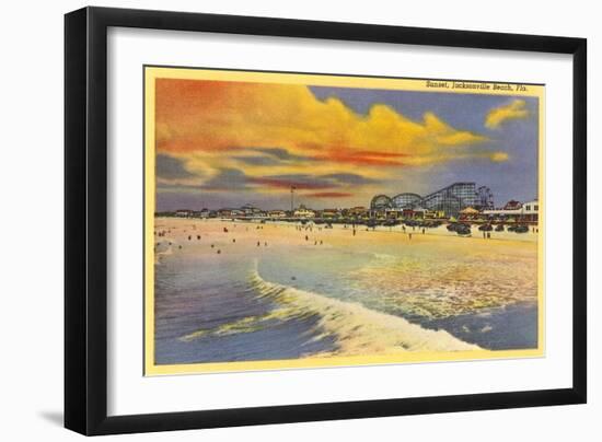 Sunset, Jacksonville Beach, Florida-null-Framed Art Print