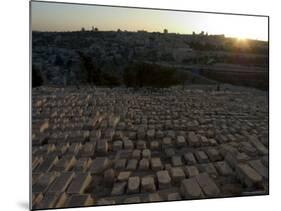 Sunset, Jewish Cemetery, Mount of Olives, Jerusalem, Israel, Middle East-Christian Kober-Mounted Photographic Print