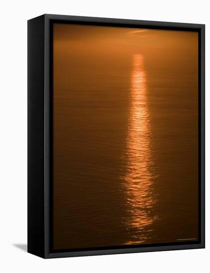 Sunset Just off the Coast of Oahu, Hawaii, United States of America, Pacificnorth America-Ethel Davies-Framed Stretched Canvas