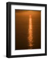 Sunset Just off the Coast of Oahu, Hawaii, United States of America, Pacificnorth America-Ethel Davies-Framed Photographic Print