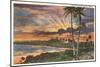 Sunset, Kalapana Black Sands, Hawaii-null-Mounted Art Print