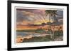 Sunset, Kalapana Black Sands, Hawaii-null-Framed Premium Giclee Print