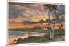 Sunset, Kalapana Black Sands, Hawaii-null-Mounted Premium Giclee Print