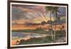 Sunset, Kalapana Black Sands, Hawaii-null-Framed Art Print