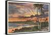 Sunset, Kalapana Black Sands, Hawaii-null-Framed Stretched Canvas