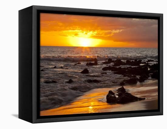 Sunset, Kihei, Maui, Hawaii, USA-Cathy & Gordon Illg-Framed Stretched Canvas