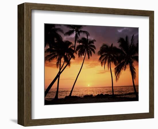 Sunset, Kohala Coast, Island of Hawaii, Hawaiian Islands, USA-null-Framed Photographic Print