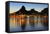 Sunset Lagoon Rodrigo De Freitas (Lagoa), Mountain, Rio De Janeiro, Brazil-jantroyka-Framed Stretched Canvas