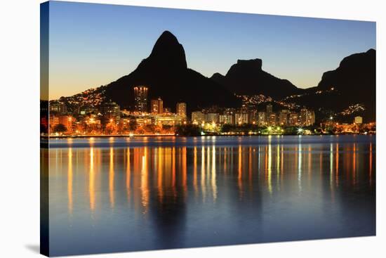 Sunset Lagoon Rodrigo De Freitas (Lagoa), Mountain, Rio De Janeiro, Brazil-jantroyka-Stretched Canvas